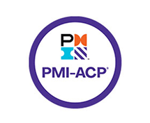 PMI-ACP logo in a purple circle, representing Project Management Institute Agile Certified Practitioner certification.